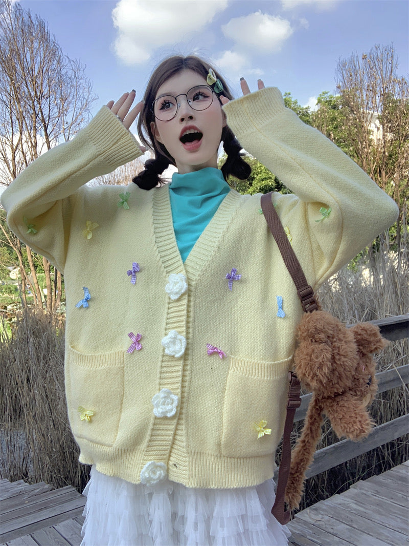 Pastel Flower Cardigan Top