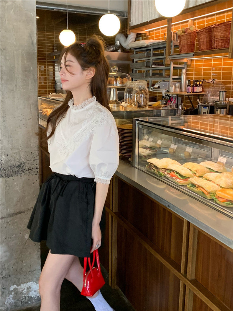 Puff Sleeve White Top
