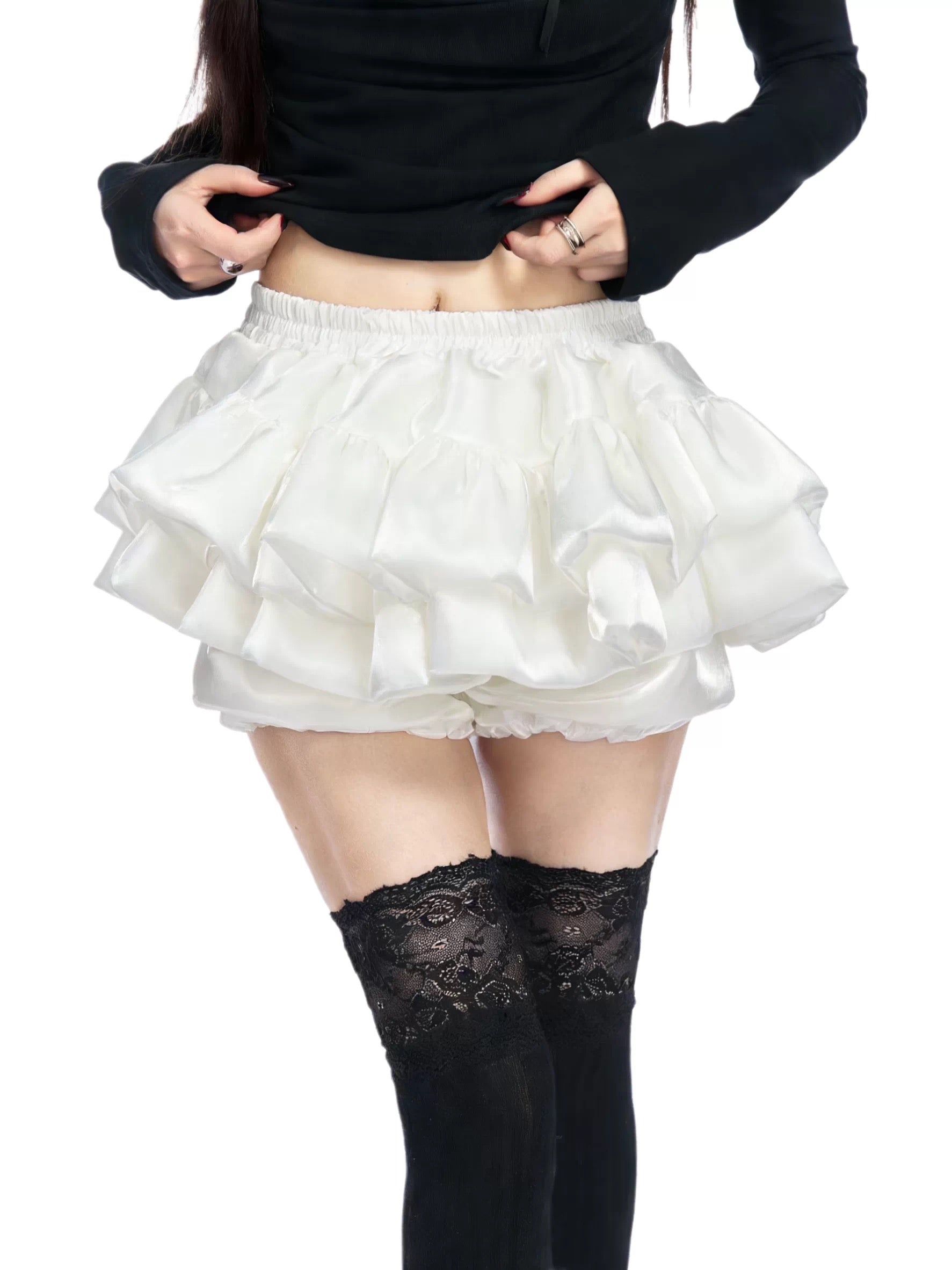 Fluffy Mesh Skirt SK35 (White, Mint, Black)