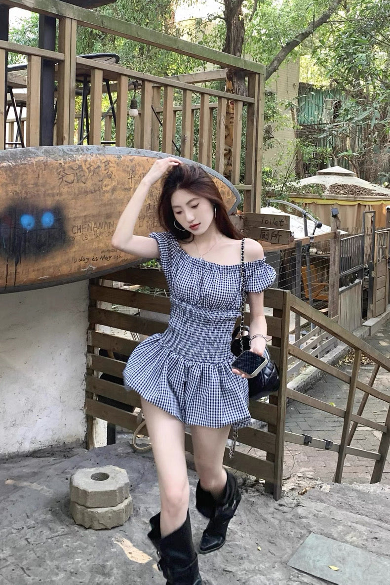 Black Ginham Mini Romper