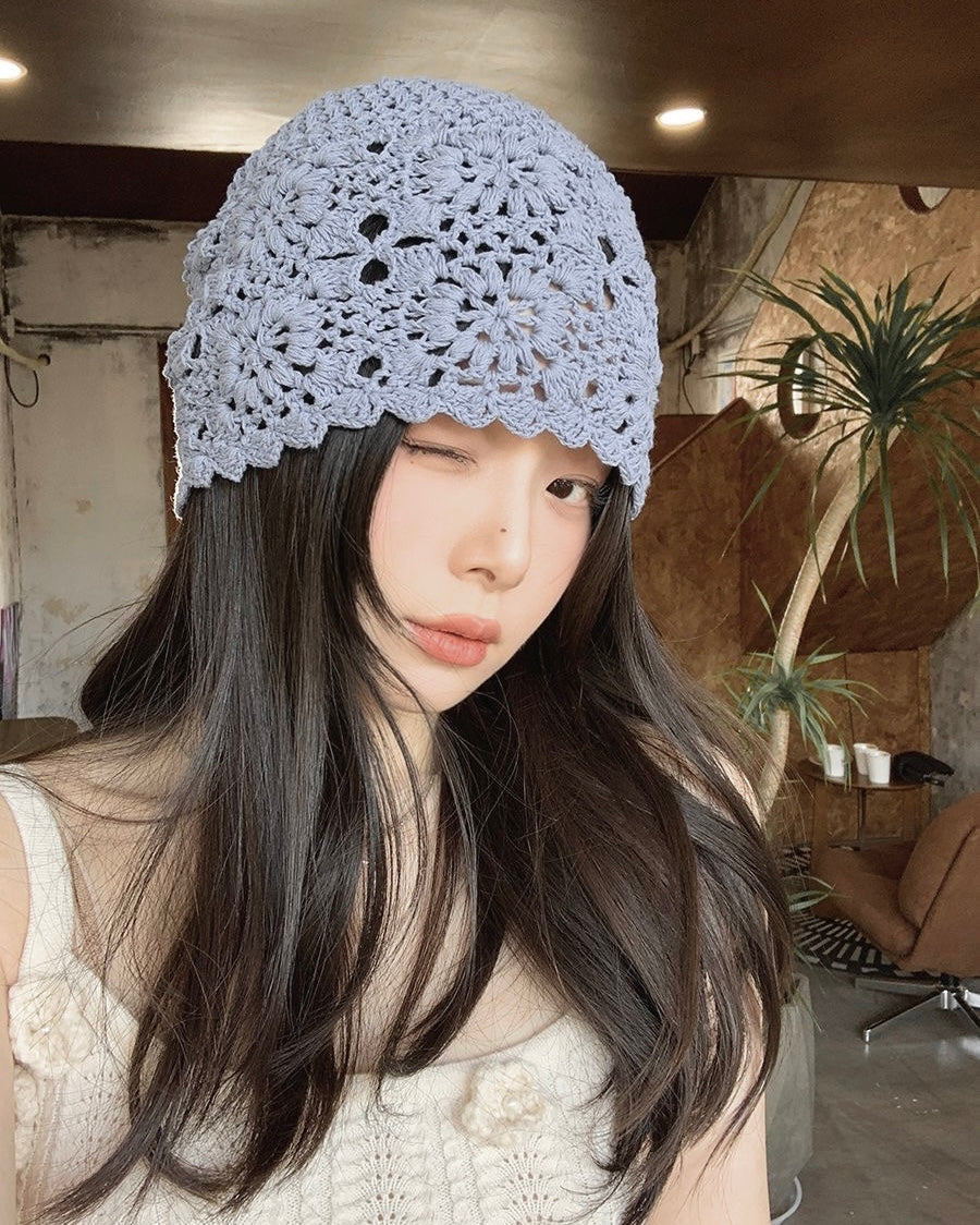 Knitted Embroidery Hat