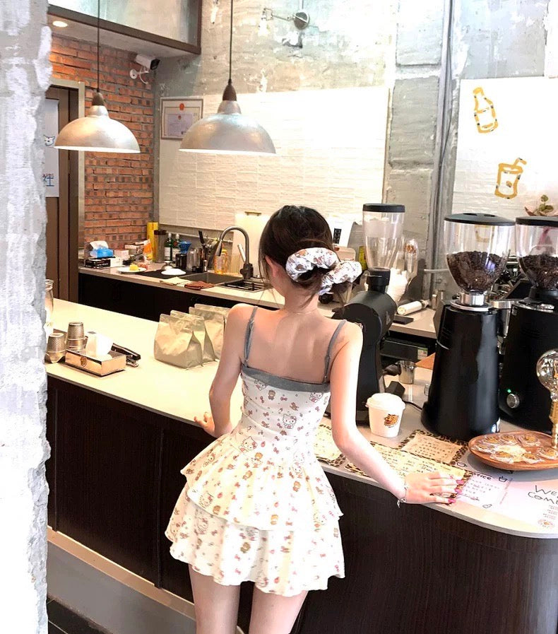 Kitty Tube Dress + Grey Cardigan Set