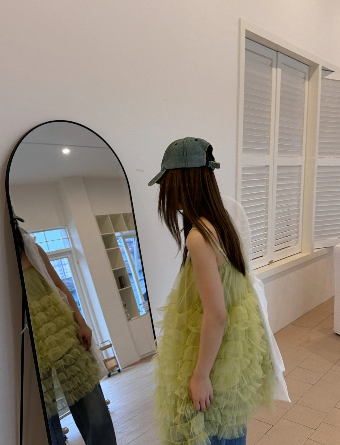 Lime Green Mesh Long Top (Plus Size)