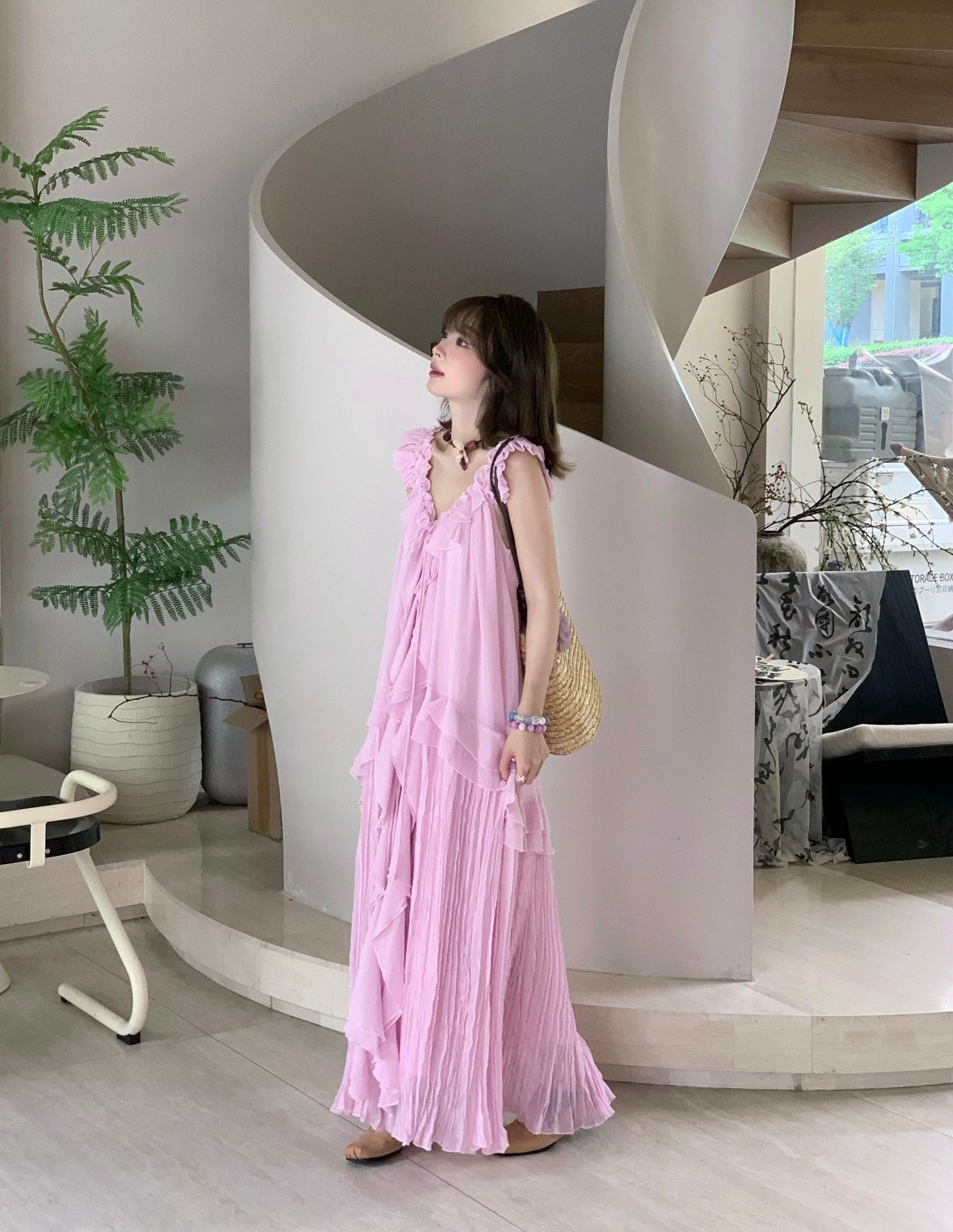 Purple Chiffon Dress