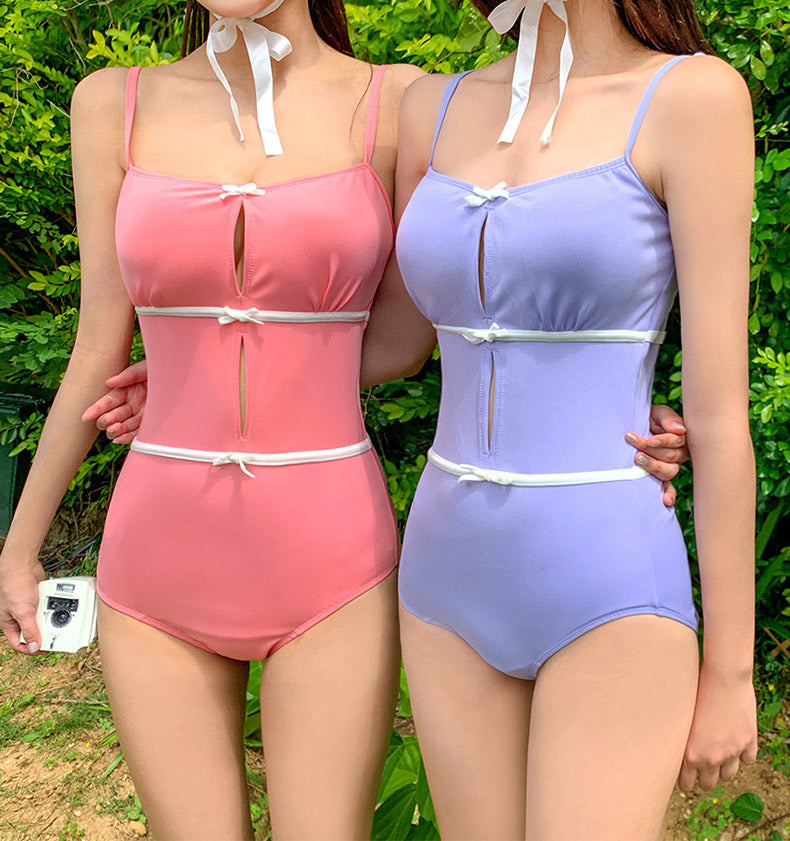 Tri White Mini Ribbon BK01 Swimsuits