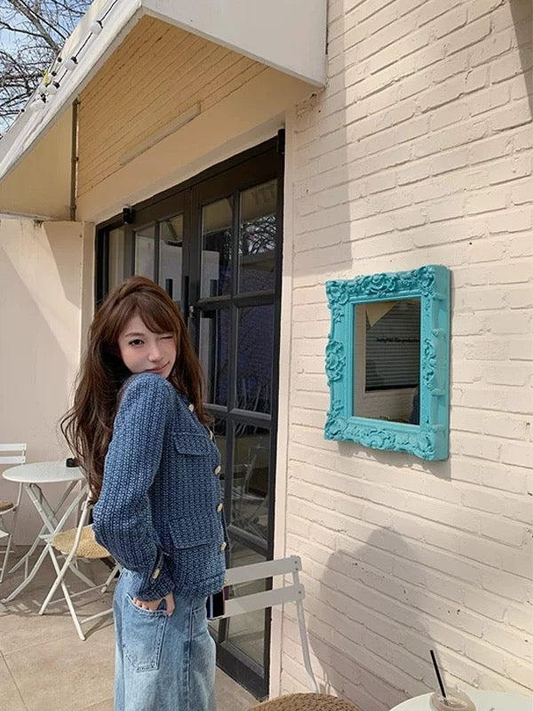 Navy Cardigan Top