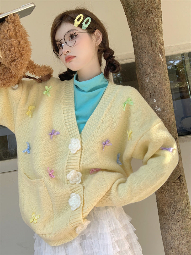 Pastel Flower Cardigan Top