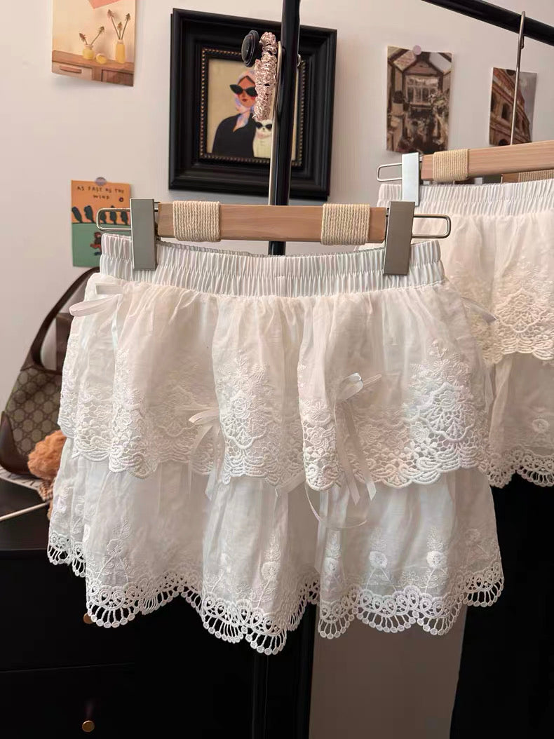 High Waist White Skirt