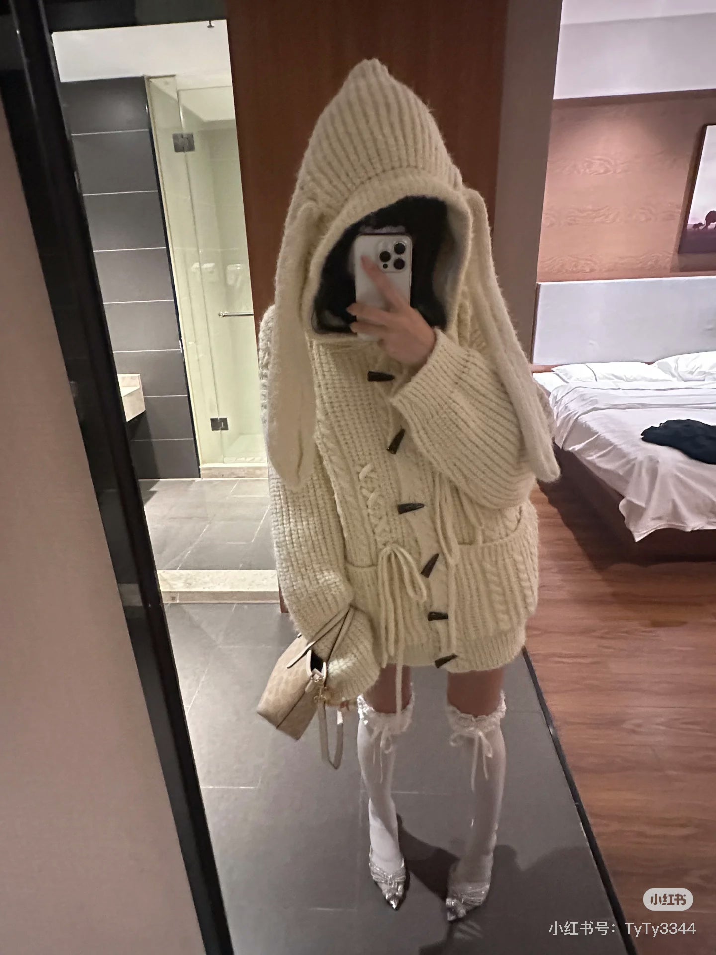 Bunny Thick Knitted Cardigan Top