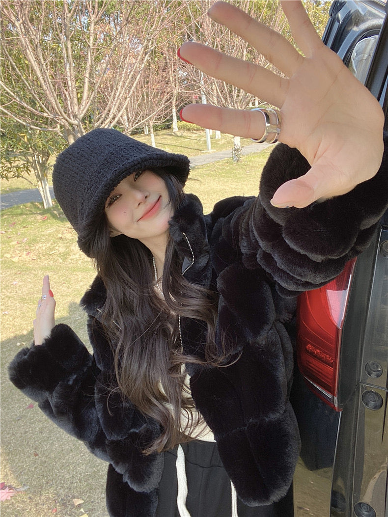 Furry Fluffy Cardigan (Black)