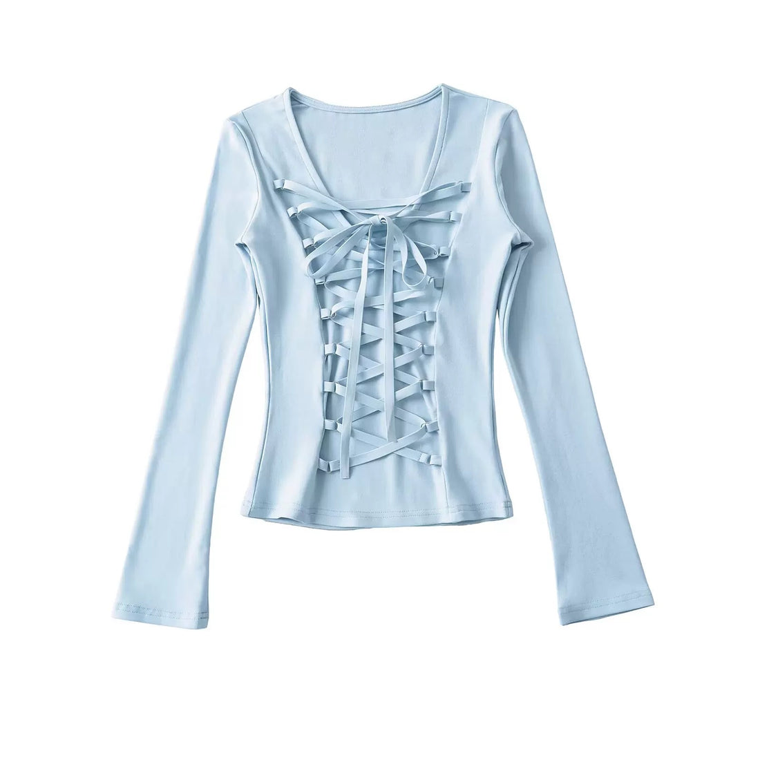 Lace Up Long Sleeve Top