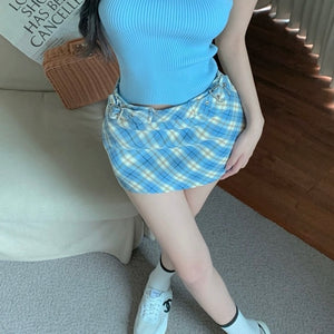 Mina Blue Waist  Mini Skirt (XS, S)