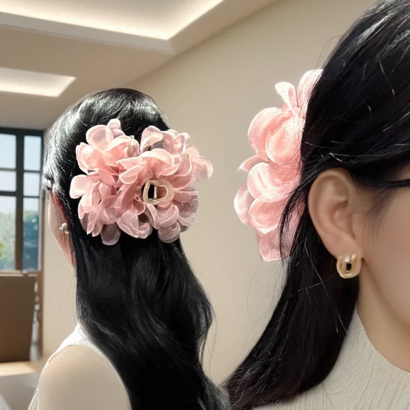 Summer Chiffon Floral Big Hair Clip