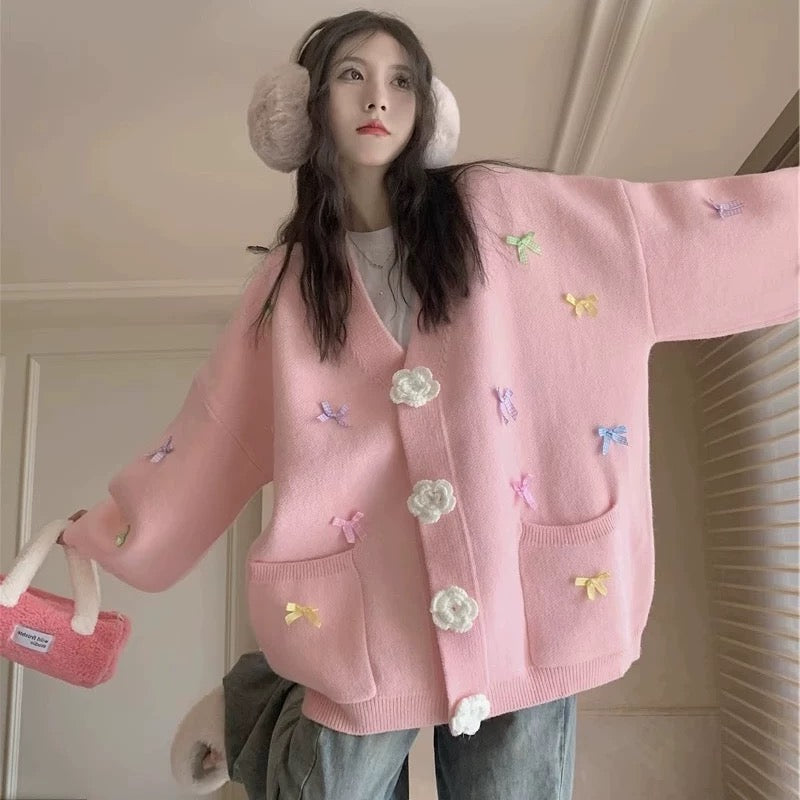 Pastel Flower Cardigan Top