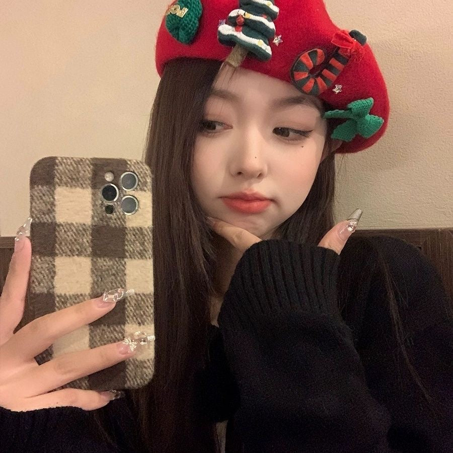 H18Christmas Beret Hat