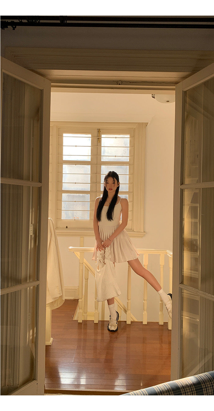 Anna Creamy Pleated Dress