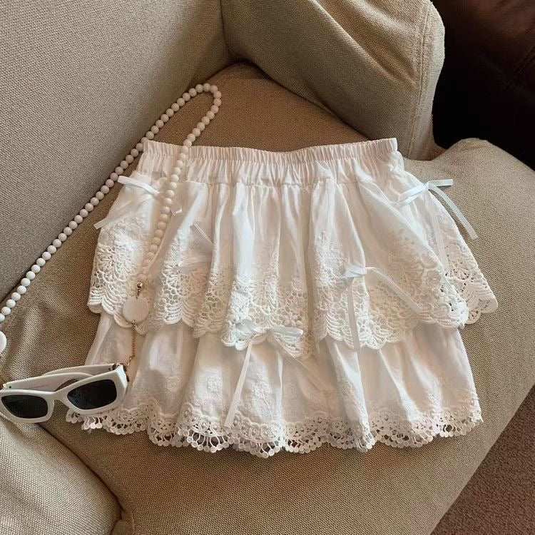 High Waist White Skirt
