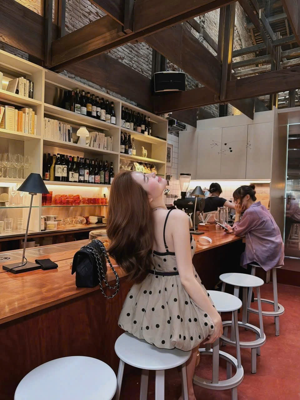 Polka Dot Strap Coffee Tube Top + Inner Shorts
