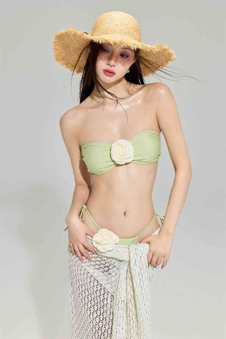Bikini + Knitted Dress Three Pieces Set (5 Colours)