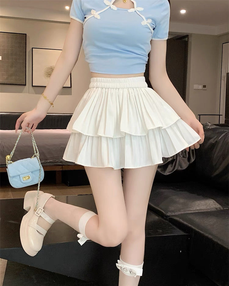 White Pleated Skirt/Skort