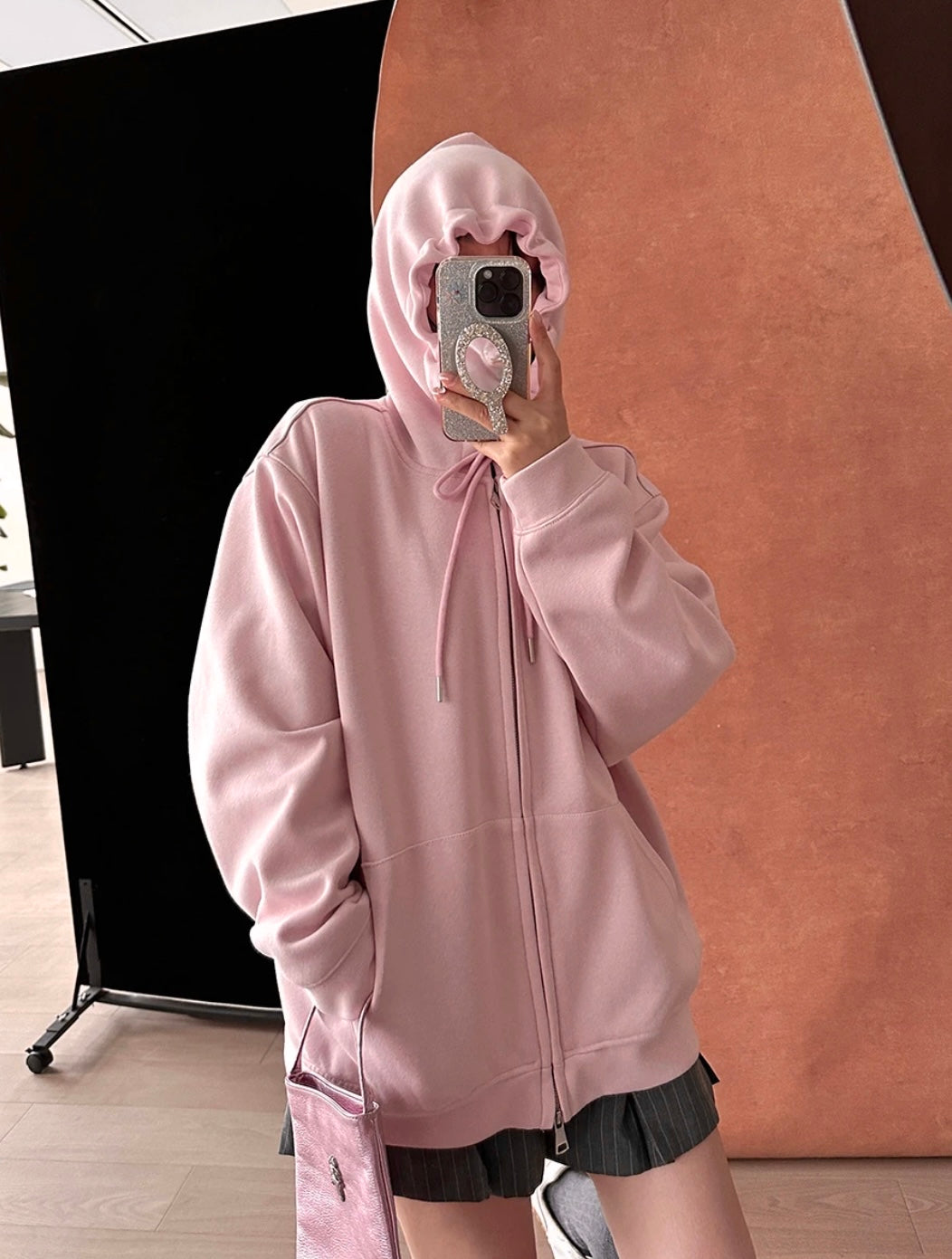 Pink Long Sleeve Cotton Jacket