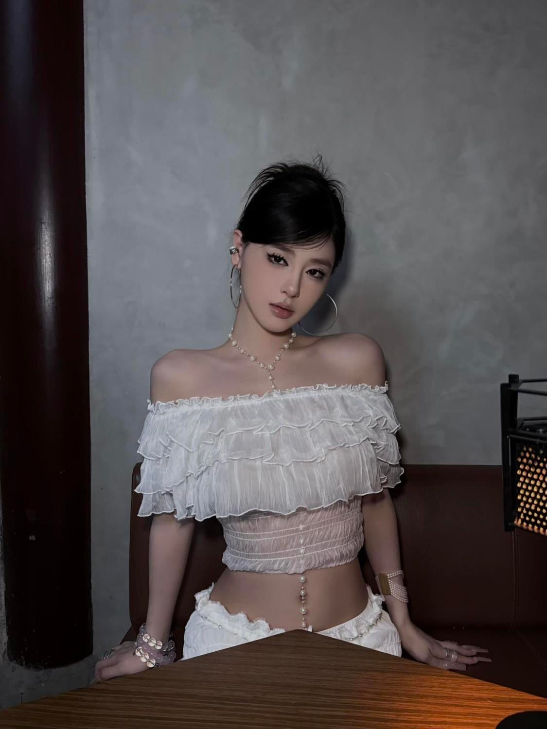 Cakey White Off Shoulder Top