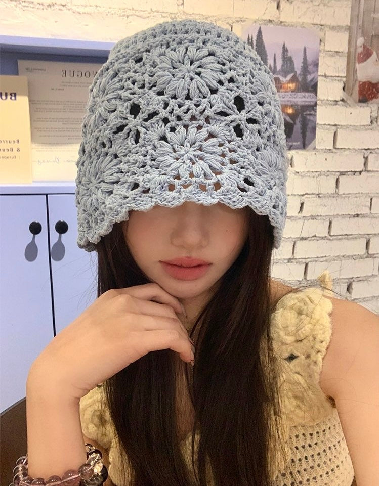 Knitted Embroidery Hat