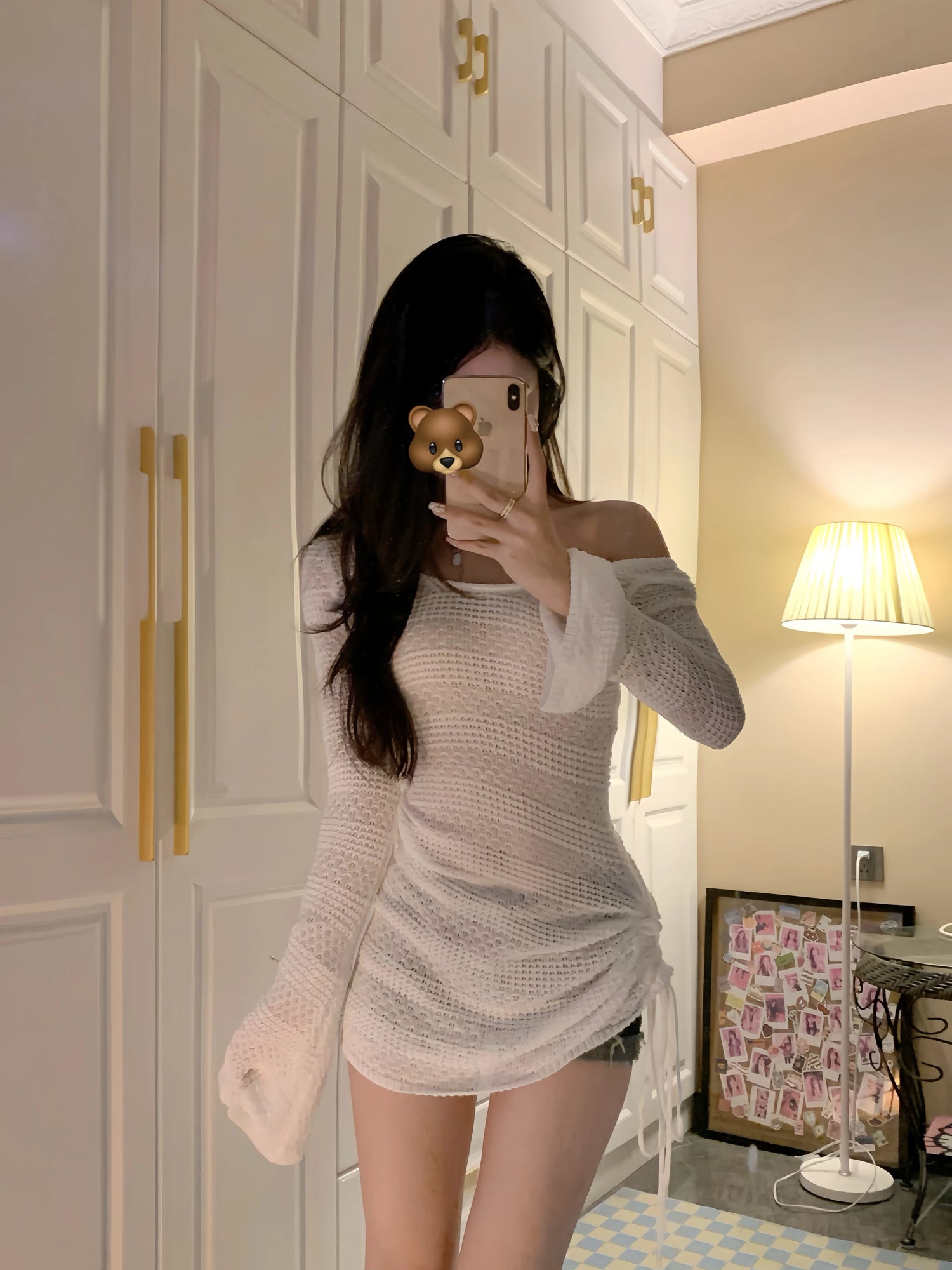 U Collar Knitted Long Sleeve Two Piece Set