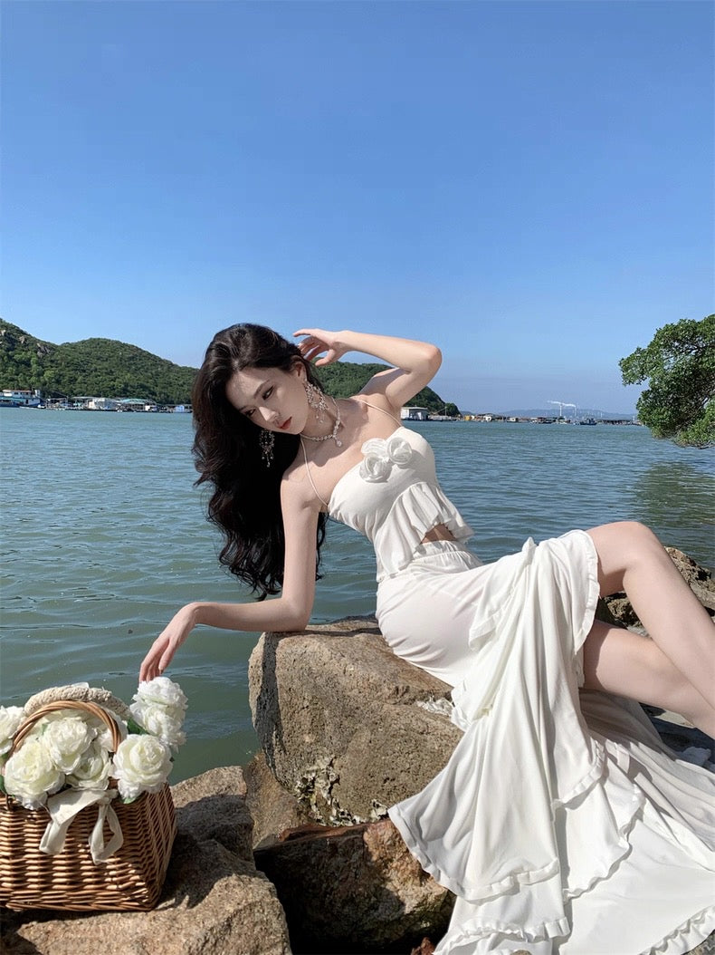 White Tube Top + Skirt Two Pieces Set