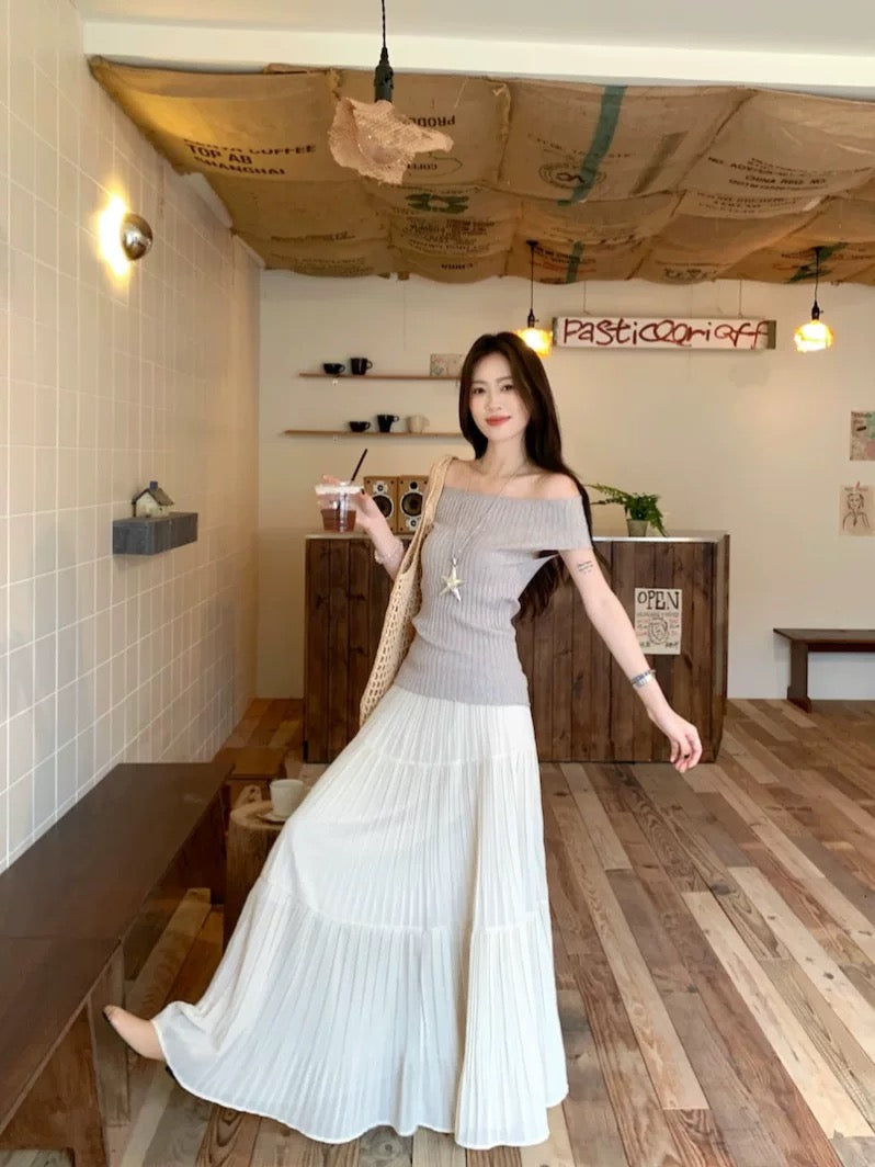 Pleated Chiffon Maxi Long Skirt