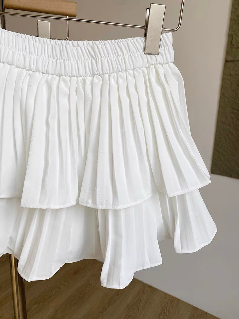 White Pleated Skirt/Skort