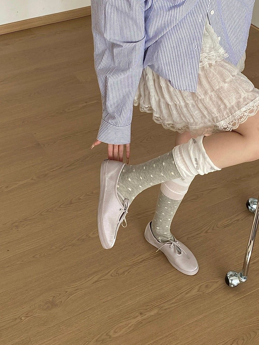 S011 Polka Dot Two Tone Socks (Set)