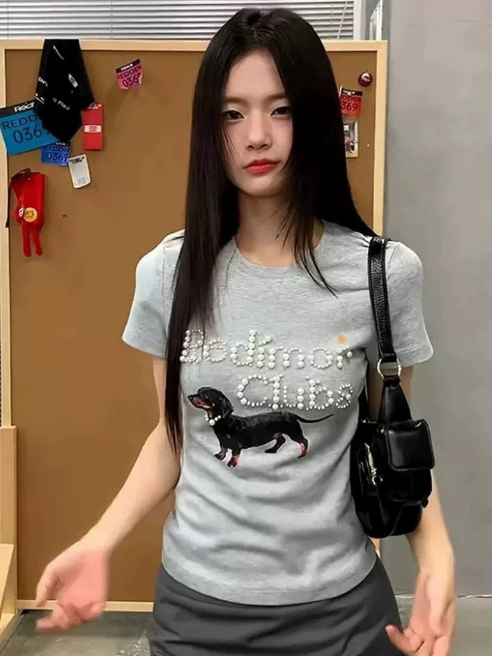 Grey Pearl Dachshunds Top Tee