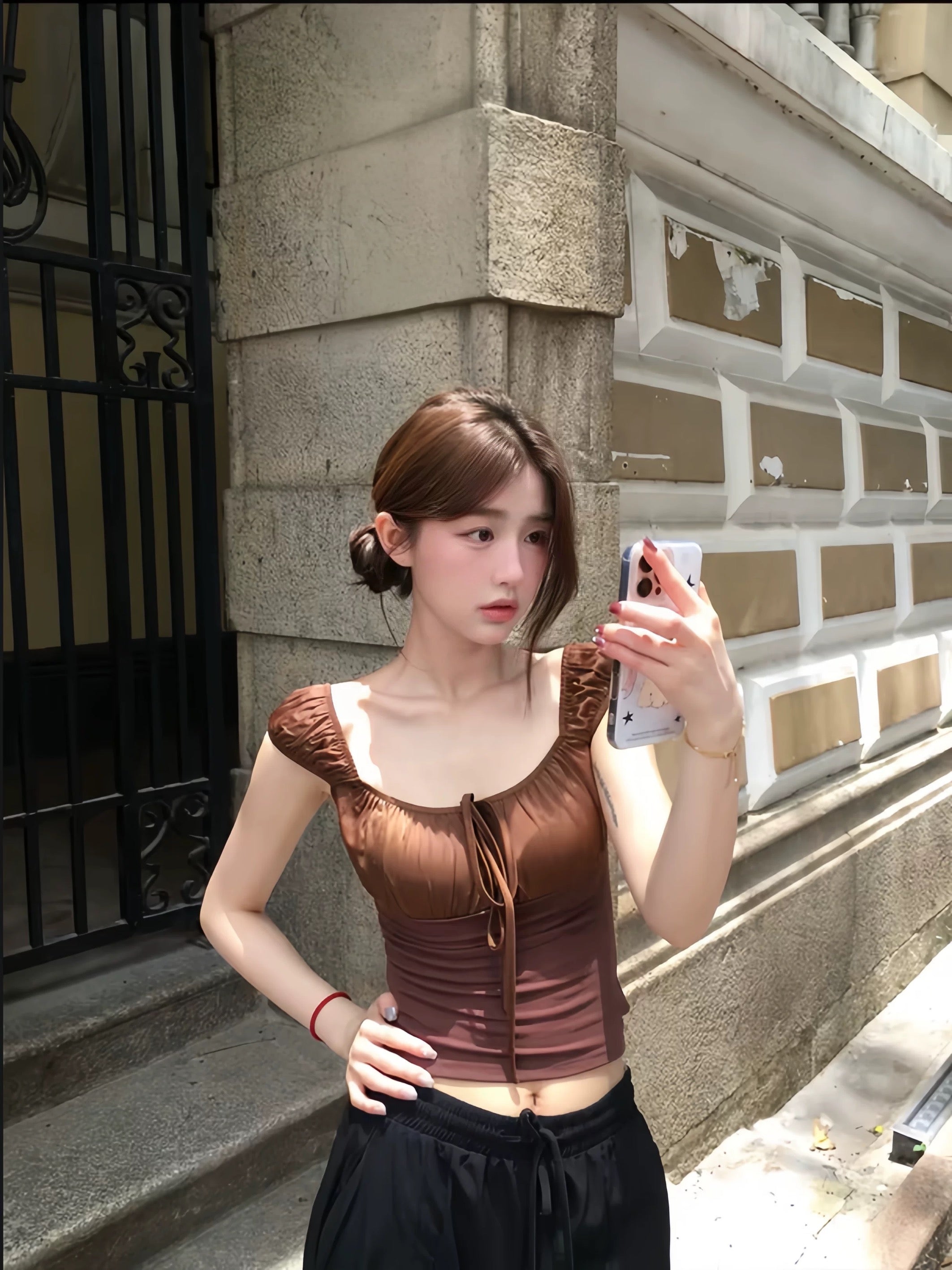 Chocolate Ribbon Top
