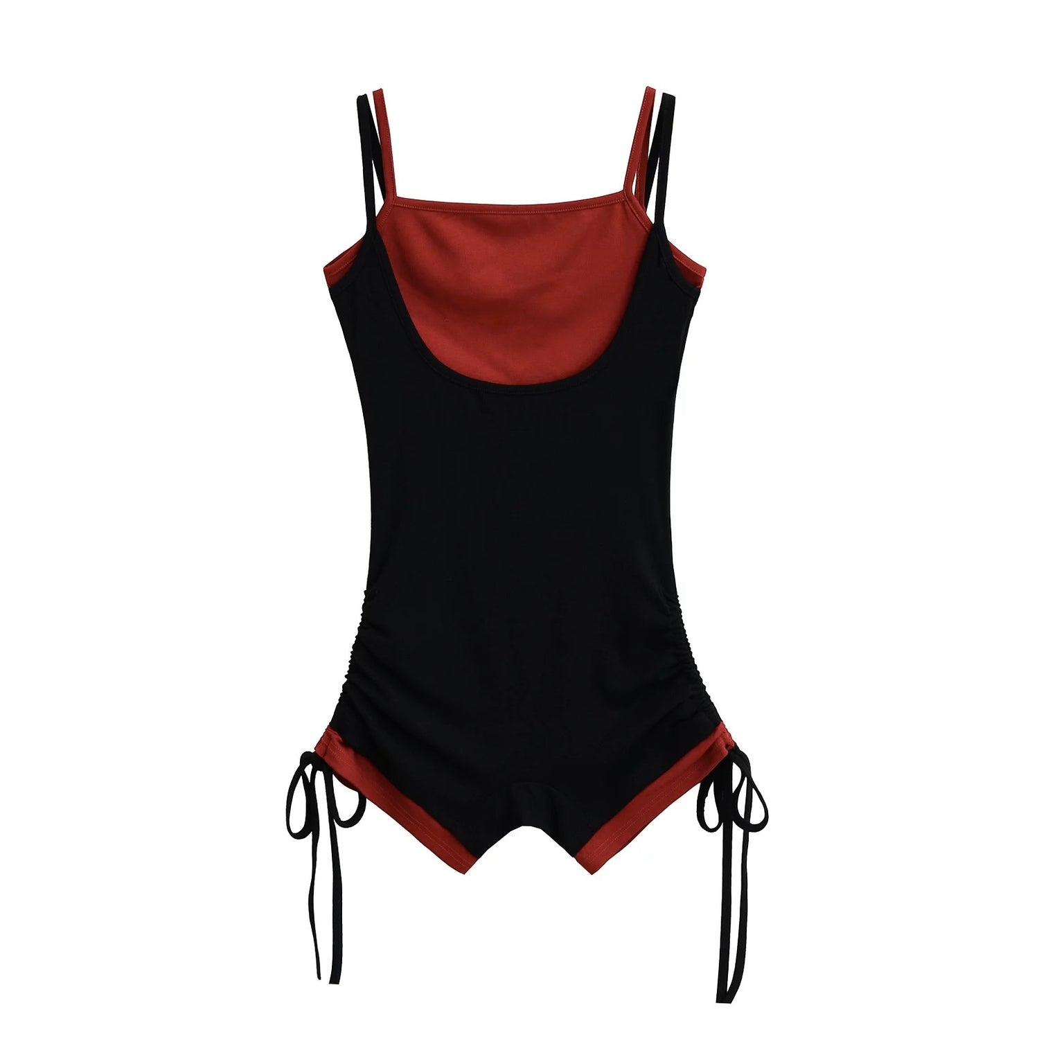 Wine Red Two Tone Romper
