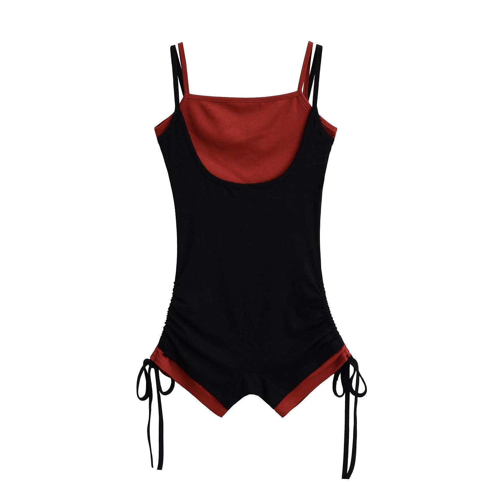 Wine Red Two Tone Romper