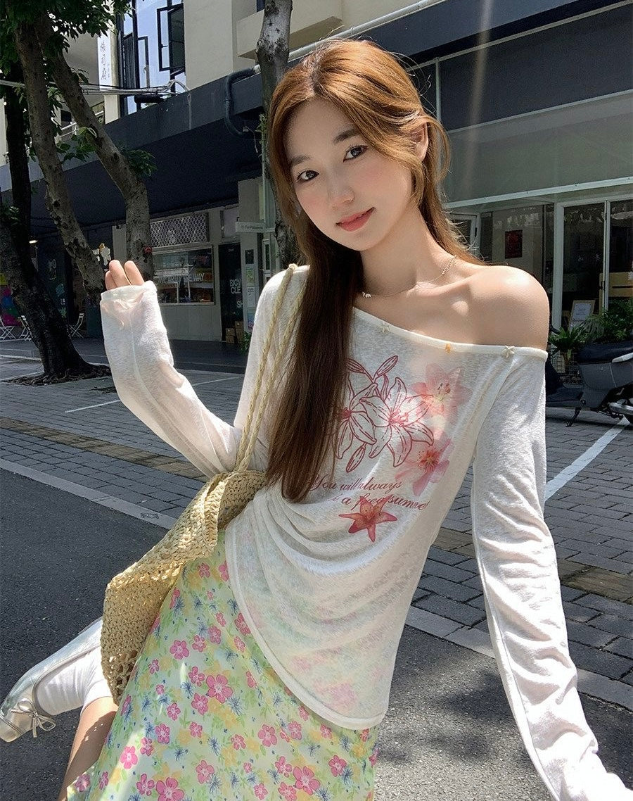 Oversized Thin Long Sleeve Top (C)