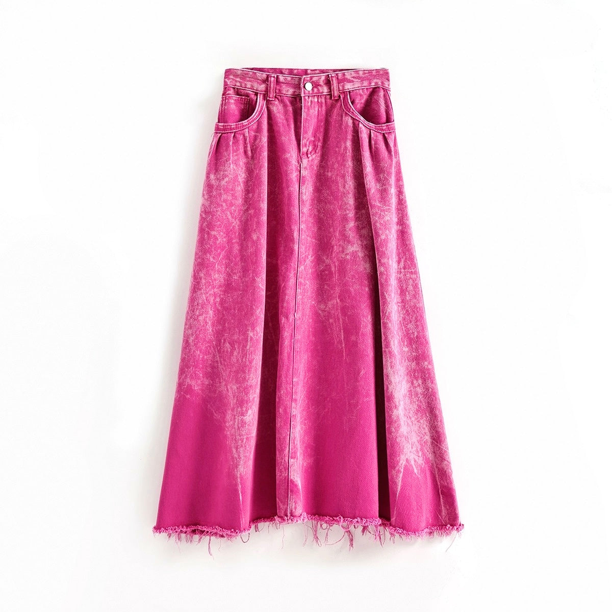 Denim Pink Long Skirt (S)