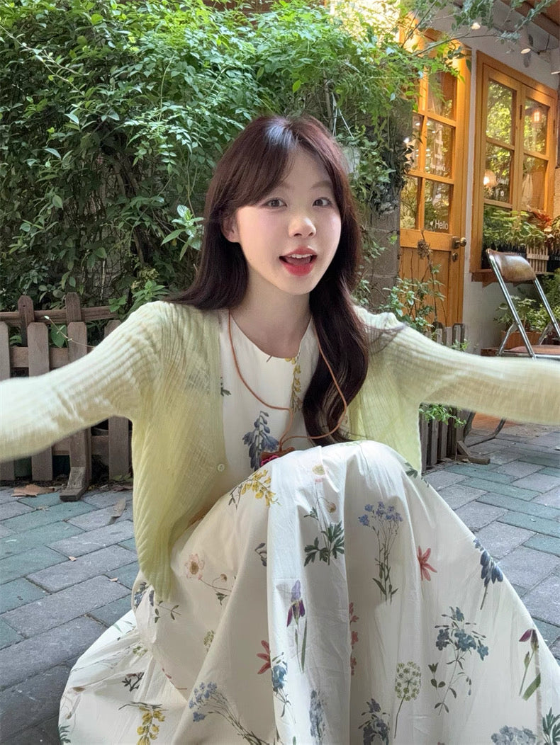 Pastel Green Thin Cardigan Top