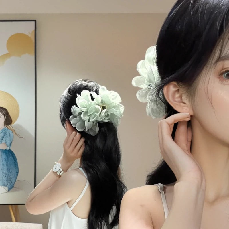 Summer Chiffon Floral Big Hair Clip
