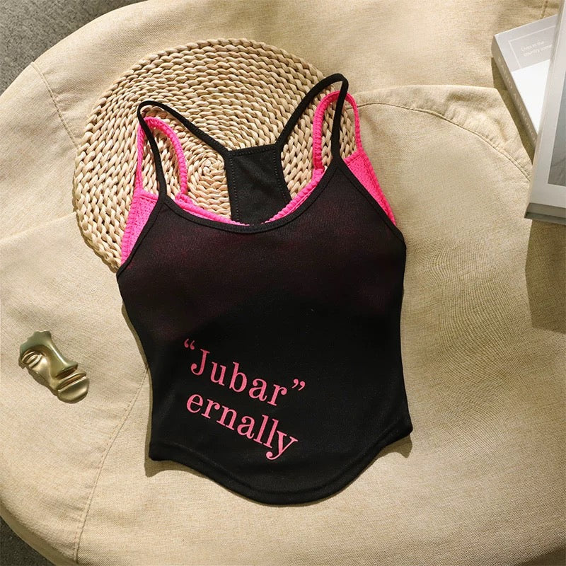 Inner Bra + Singlet Top Set (Purple, Red, Black)