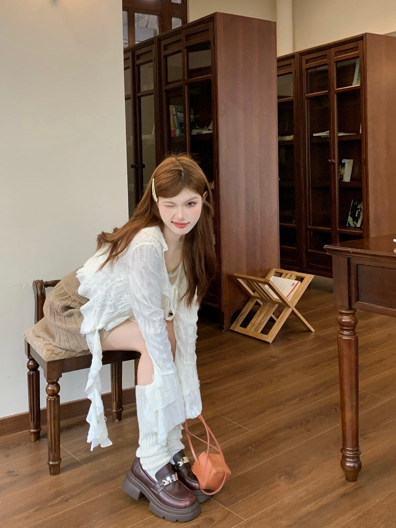 Beige Long Sleeve Cardigan