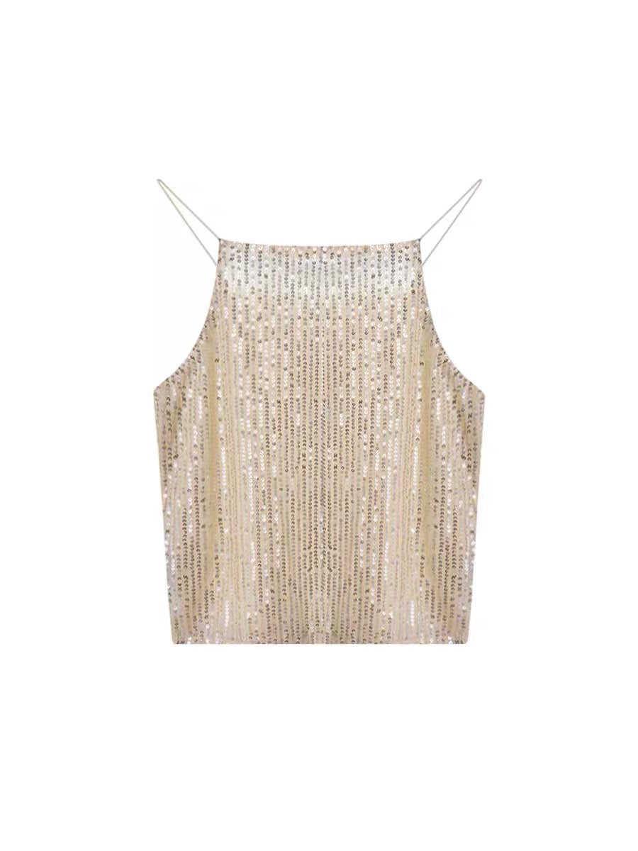 Shiny Spaghetti Strap Top