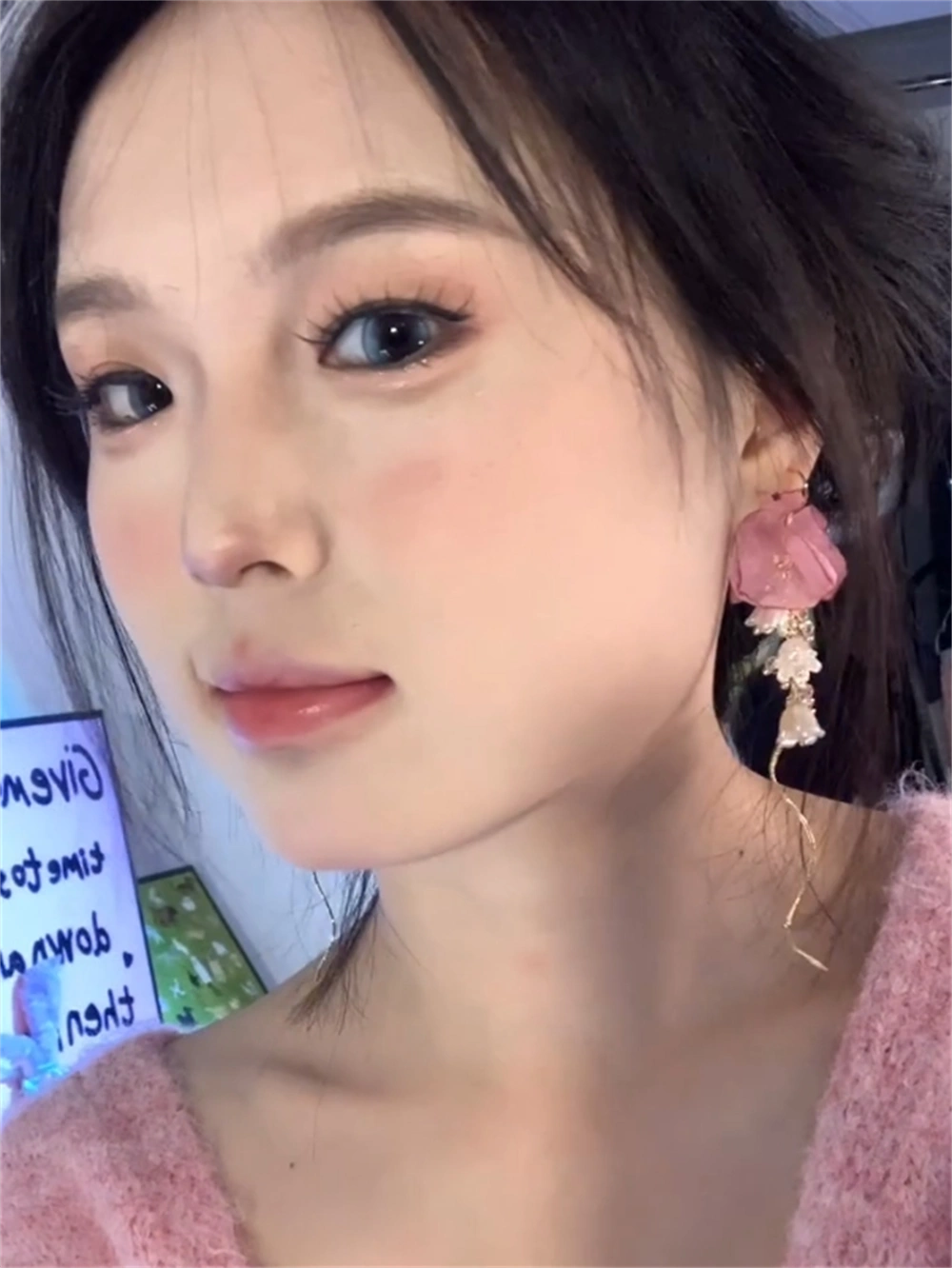 Flower Earring (Pink)