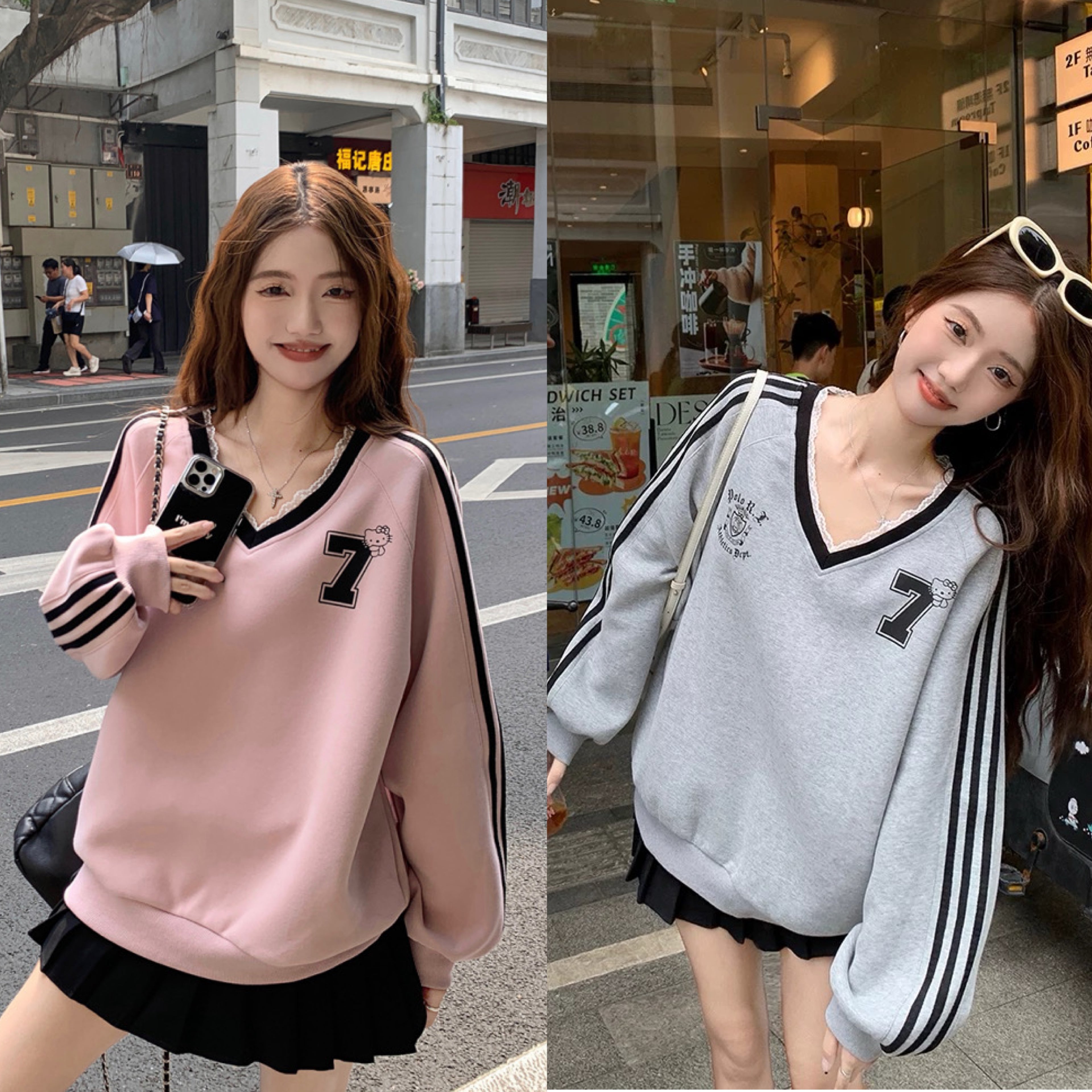 No.7 Long Sleeve Sweater Top (Pink)