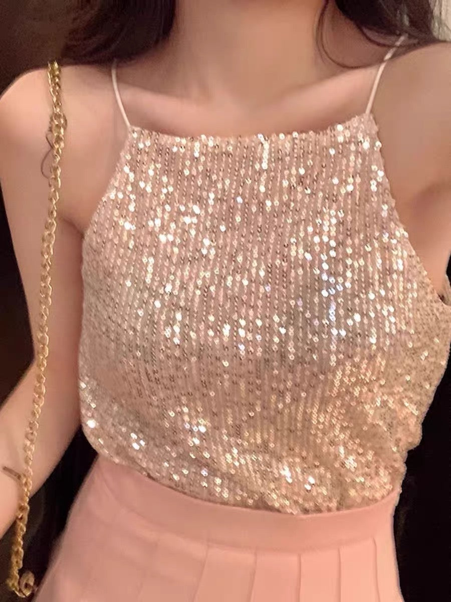 Shiny Spaghetti Strap Top