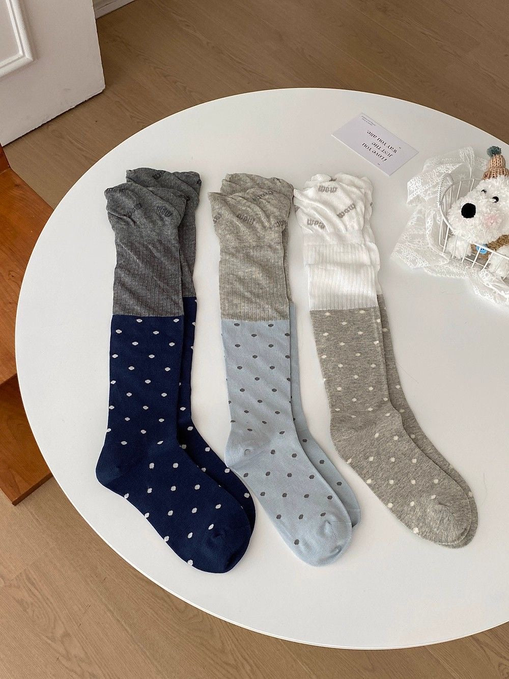 S011 Polka Dot Two Tone Socks (Set)