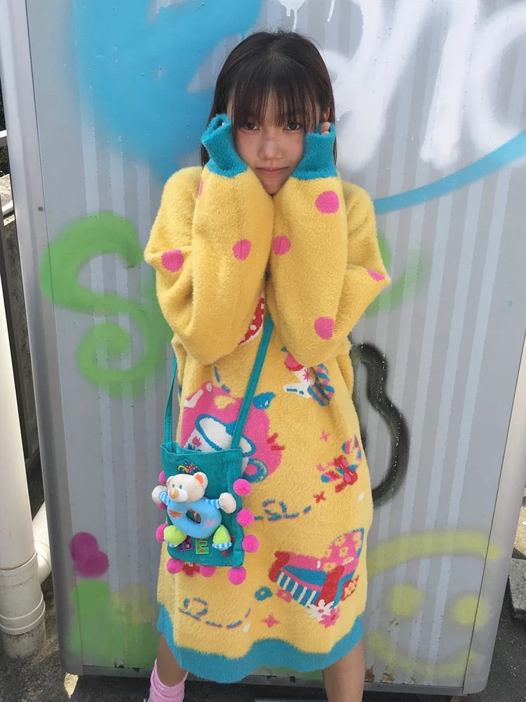 Fun Yellow Knitted Dress