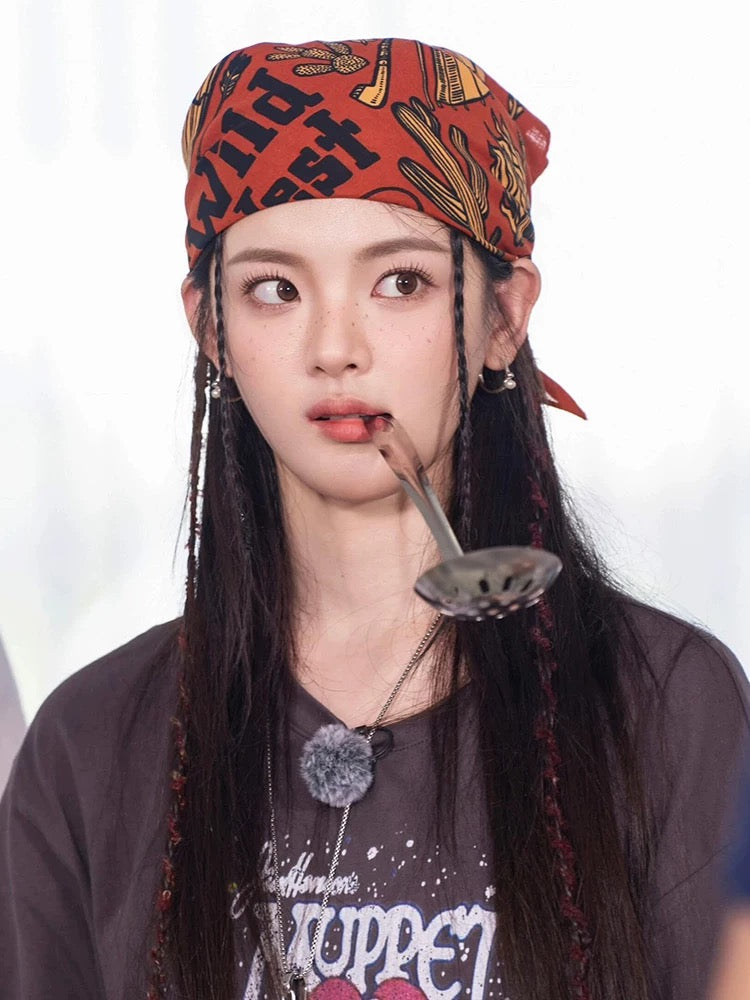 Cool Scarf /Headband (Orange, White)