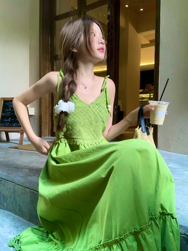 Avocado Green Long Dress